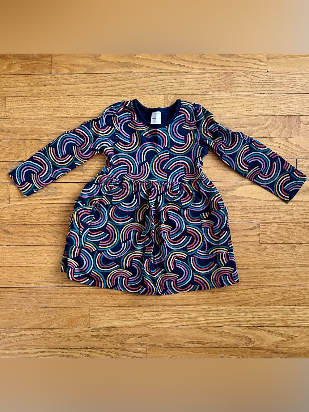 Hanna Anderson Long Sleeve Playground Dress with Pockets size 4